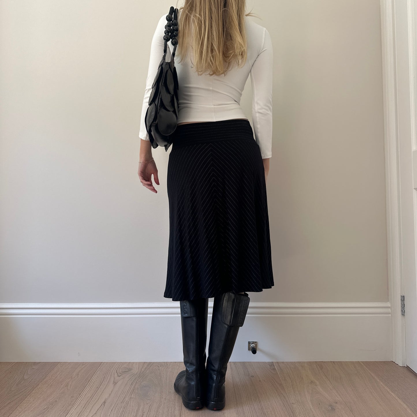 Vintage stripe midi skirt