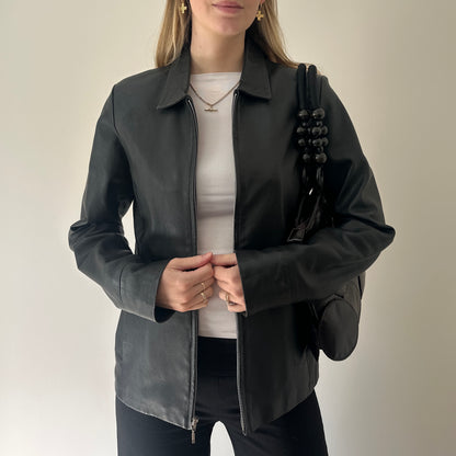 Vintage black leather jacket