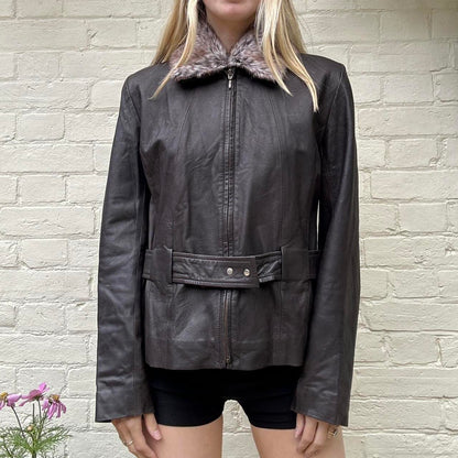 Vintage brown leather jacket