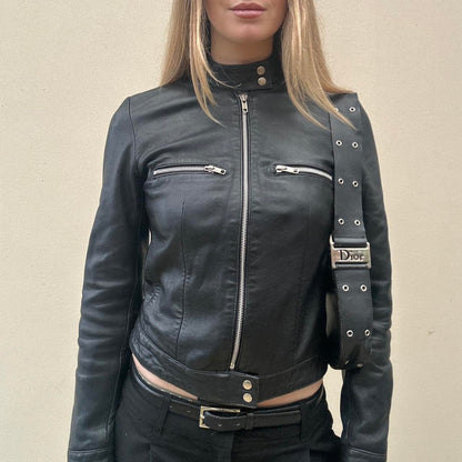 Vintage leather biker jacket