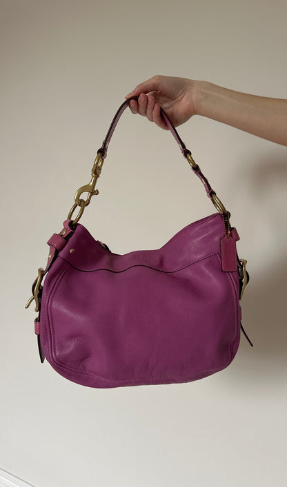 Vintage pink & gold coach bag