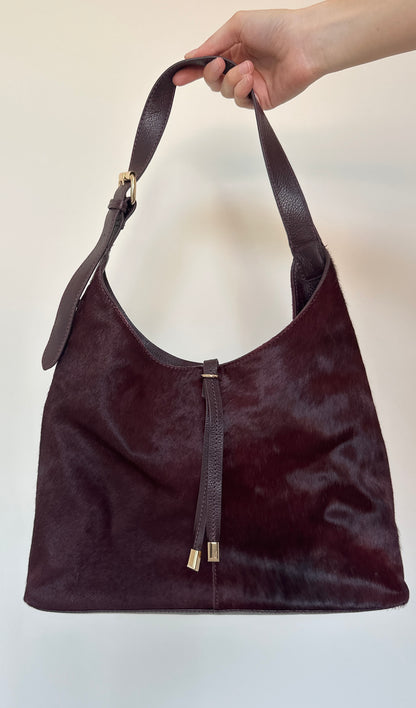 Burgundy Pony Skin Bag