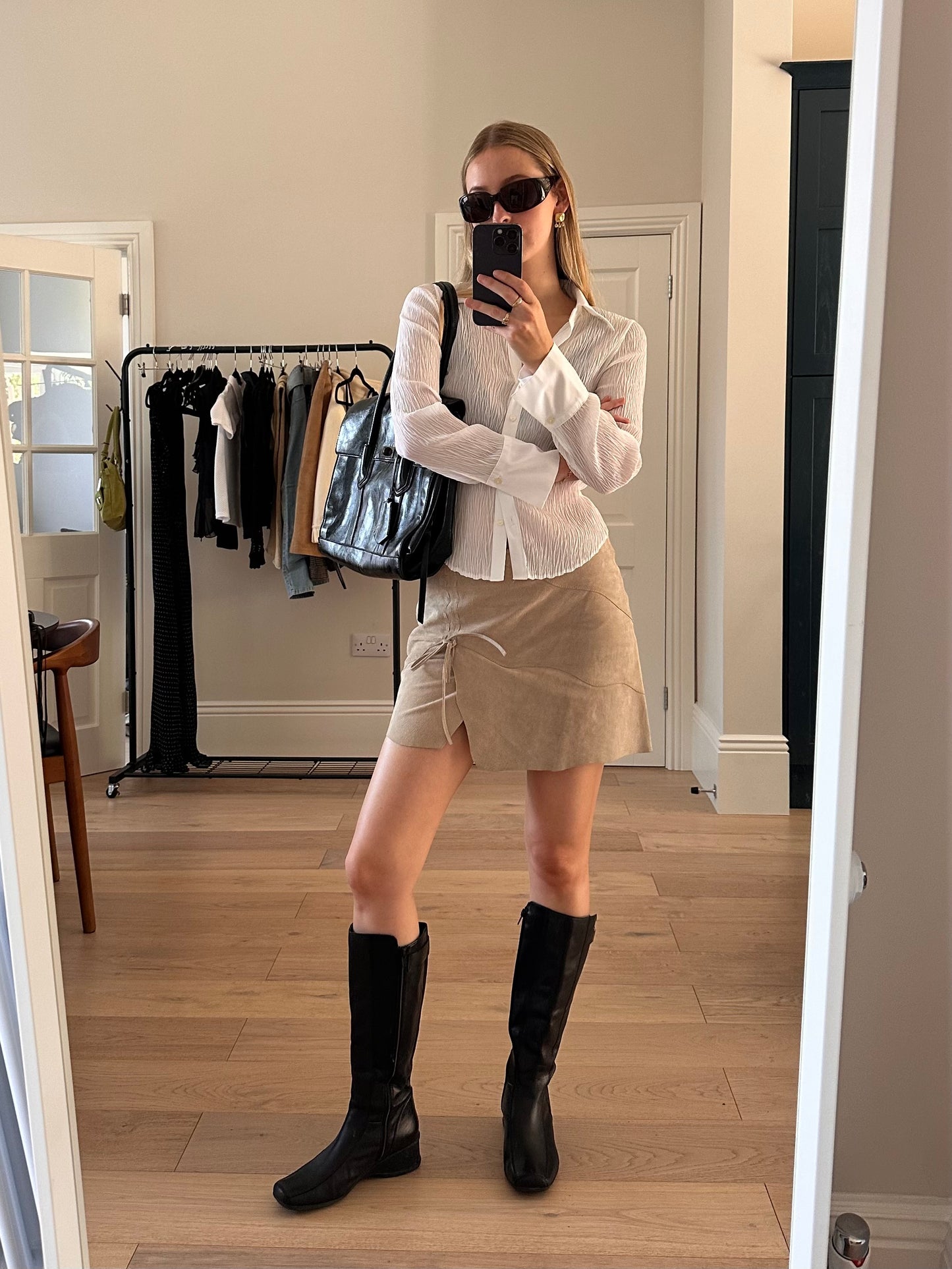 Vintage buckle leather boots