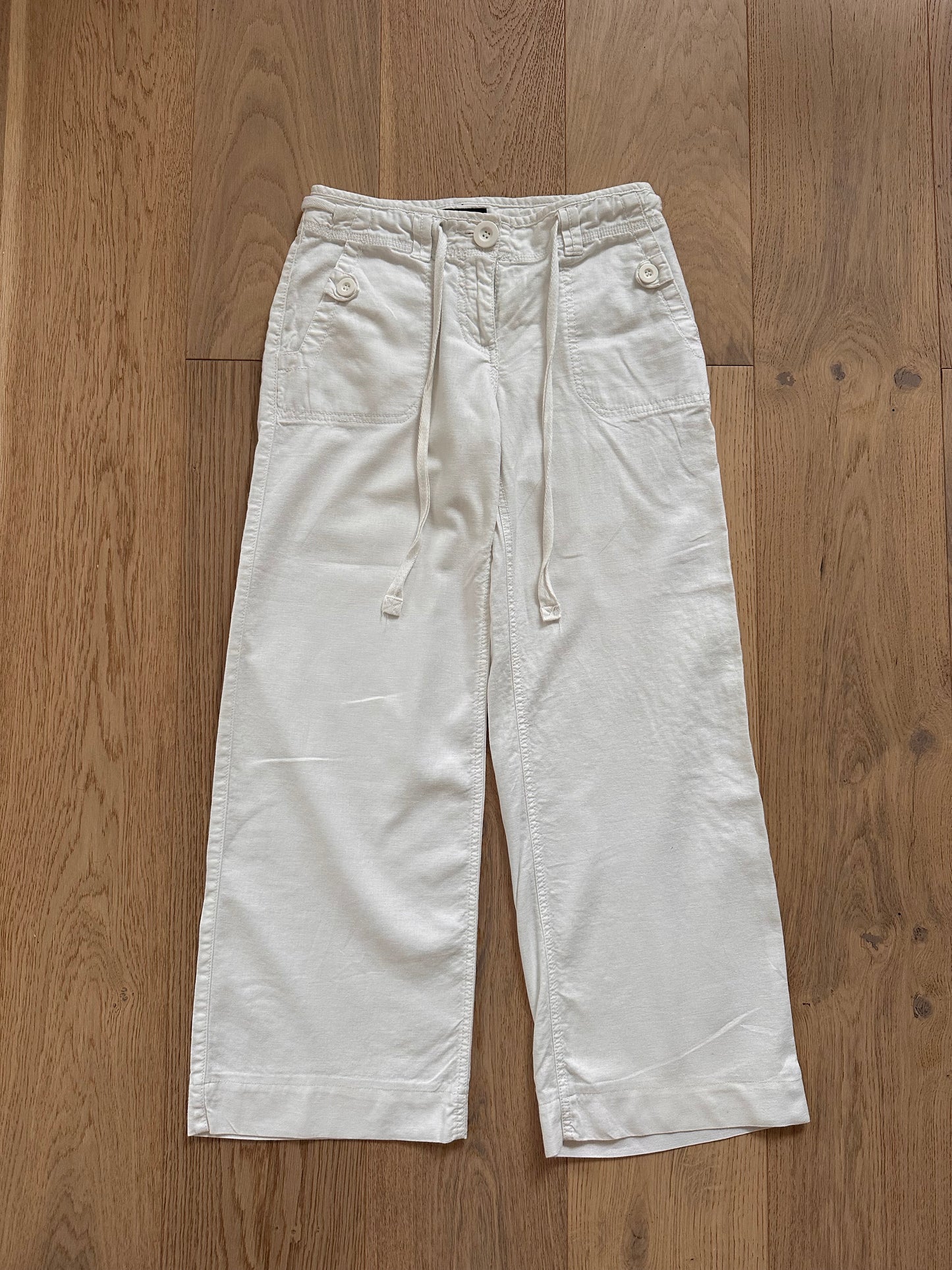 SALE white linen trousers