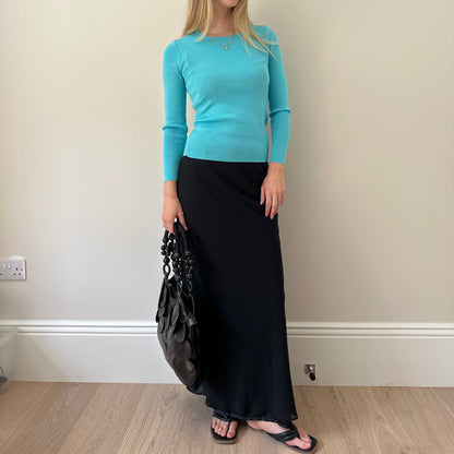 Vintage black chiffon double layer skirt