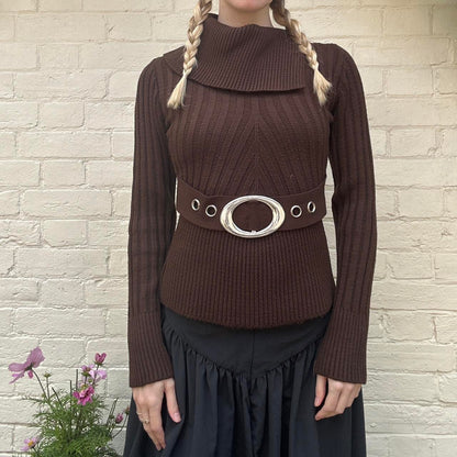 Vintage 2000s brown knit jumper