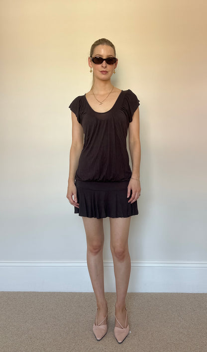 Vintage brown drop waist dress
