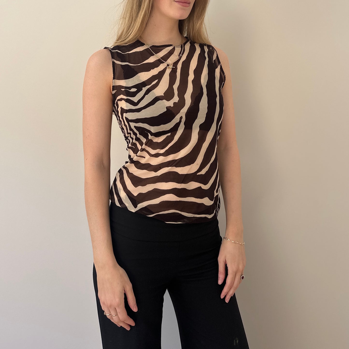 Dolce & Gabbana zebra mesh top