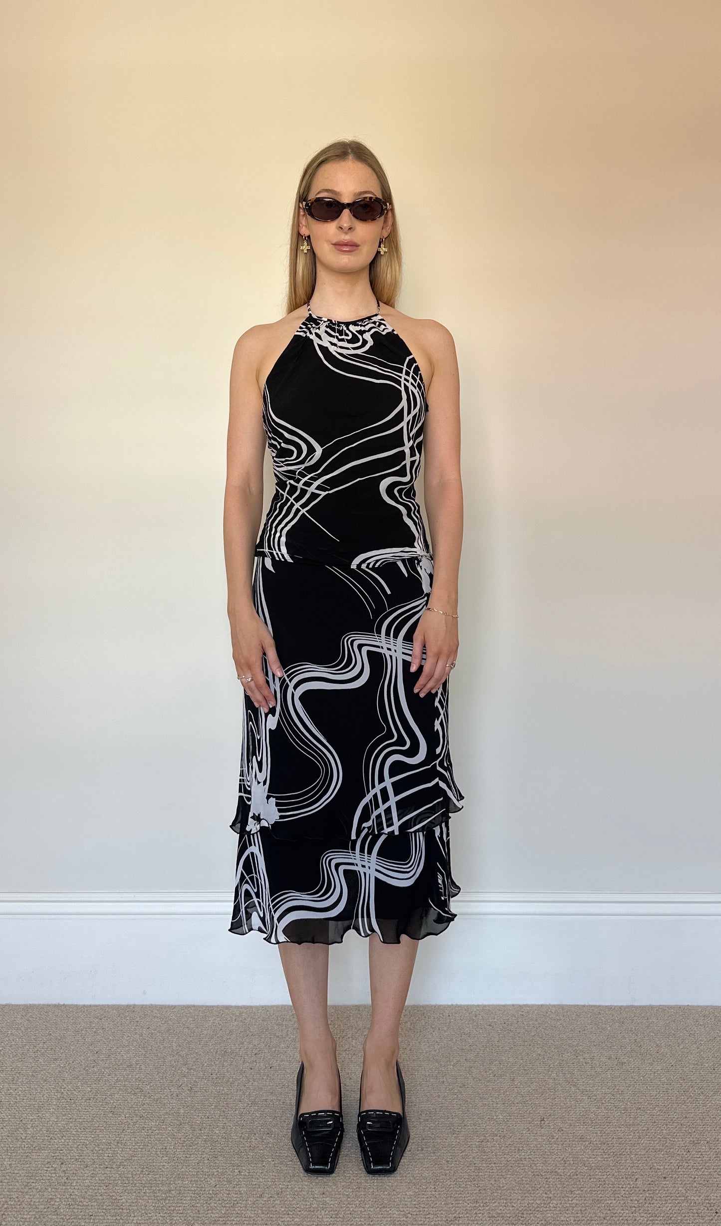 Vintage black & white two-piece