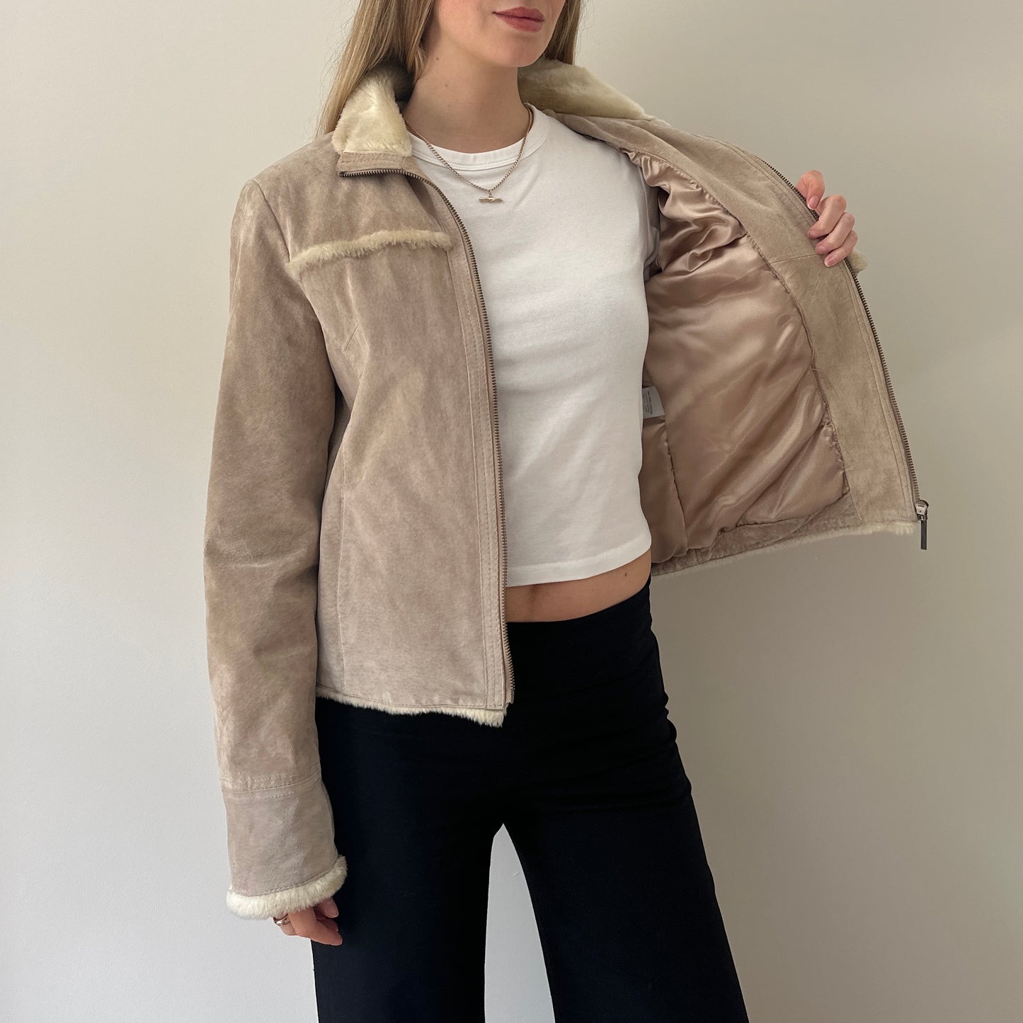 Vintage suede Sherpa jacket