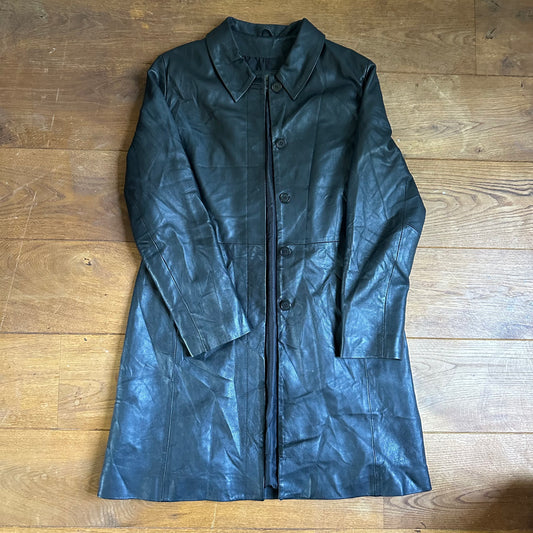 Vintage leather trench coat