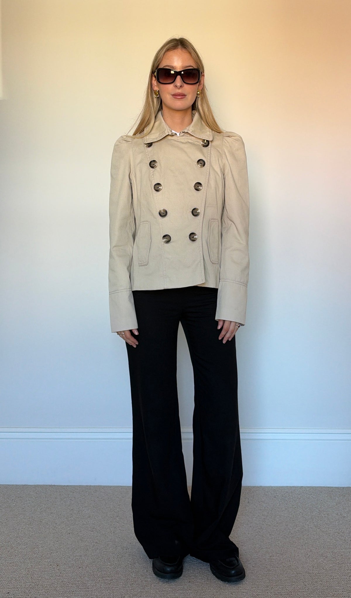 Vintage cream double breasted jacket