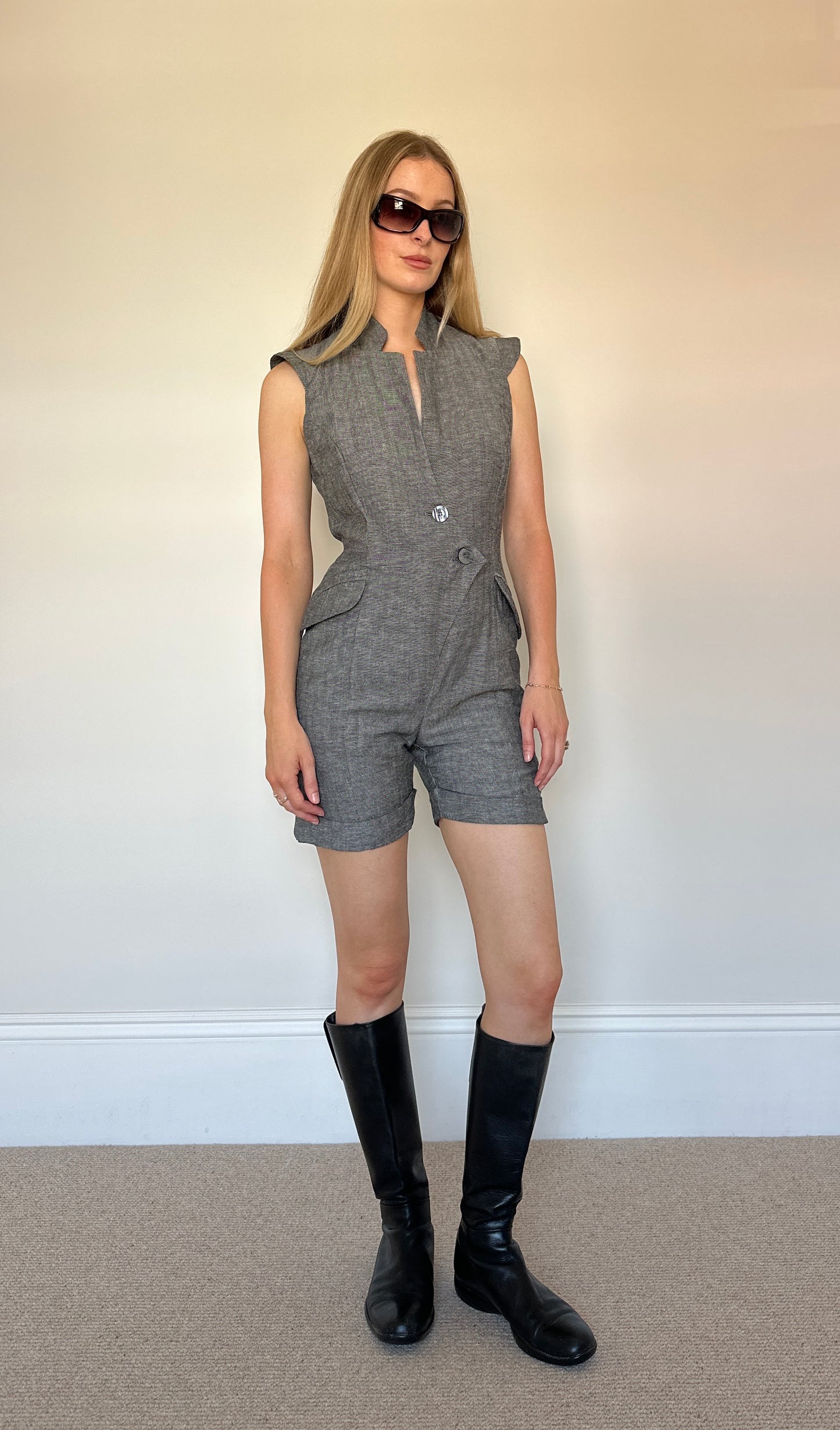 Vintage charcoal playsuit