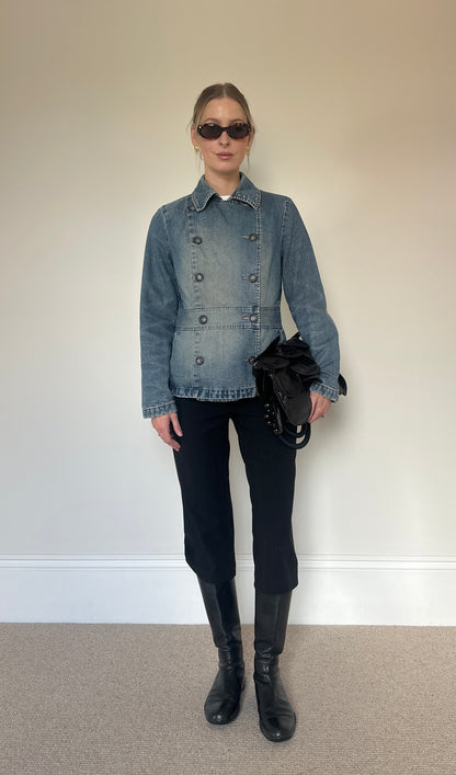Vintage denim double breasted jacket