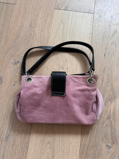 SALE vintage pink suede bag