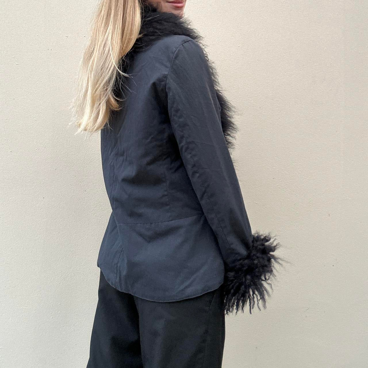 Vintage black Mongolian Afghan jacket