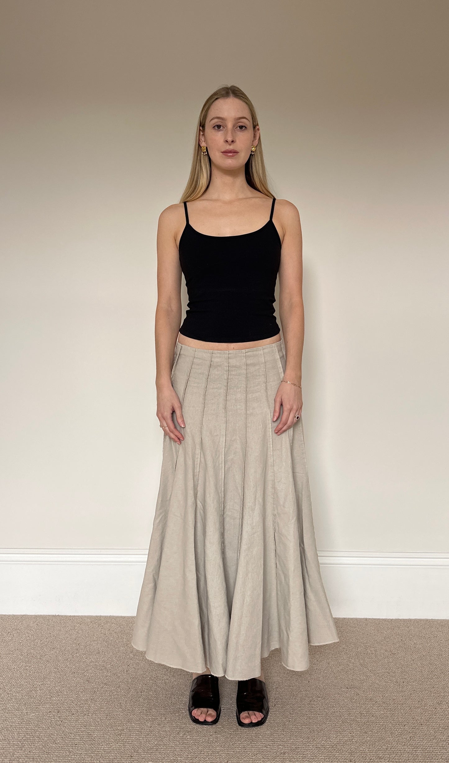 Vintage pleated maxi skirt