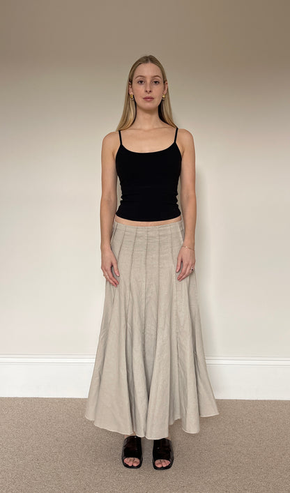 Vintage pleated maxi skirt