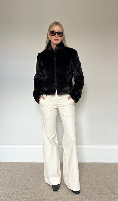 Brown faux fur jacket