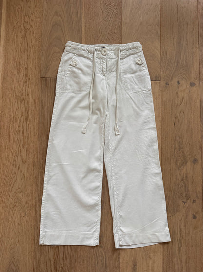 SALE white linen trousers