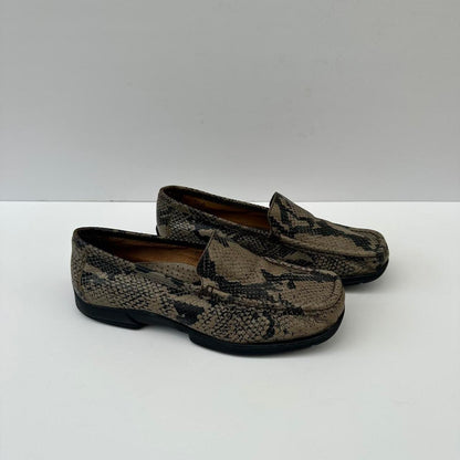 Snake print loafers