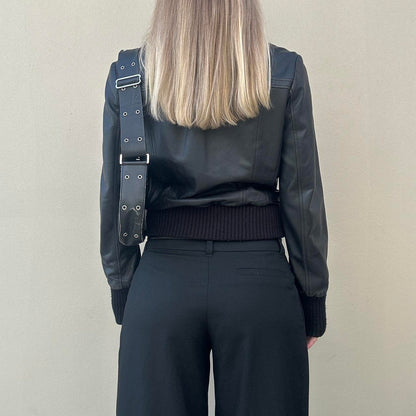 Vintage 00s black leather jacket