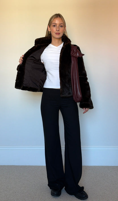 Vintage brown faux fur jacket