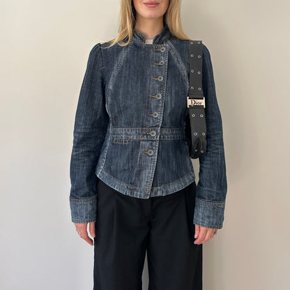 Vintage denim asymmetrical jacket