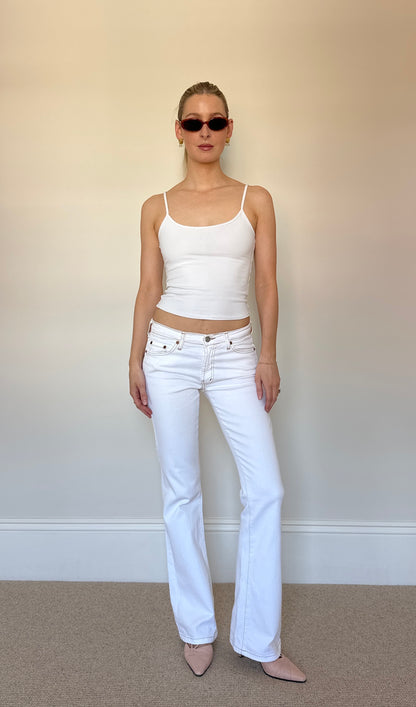 Vintage white low waisted flare jeans
