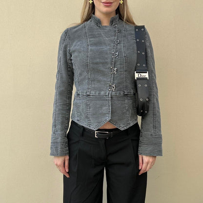 Vintage 00s asymmetric denim jacket