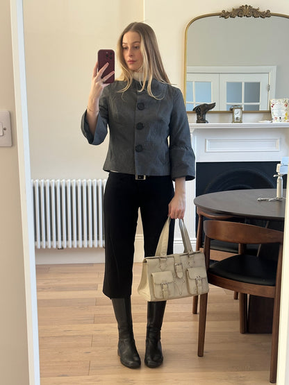 Vintage dogtooth pea coat