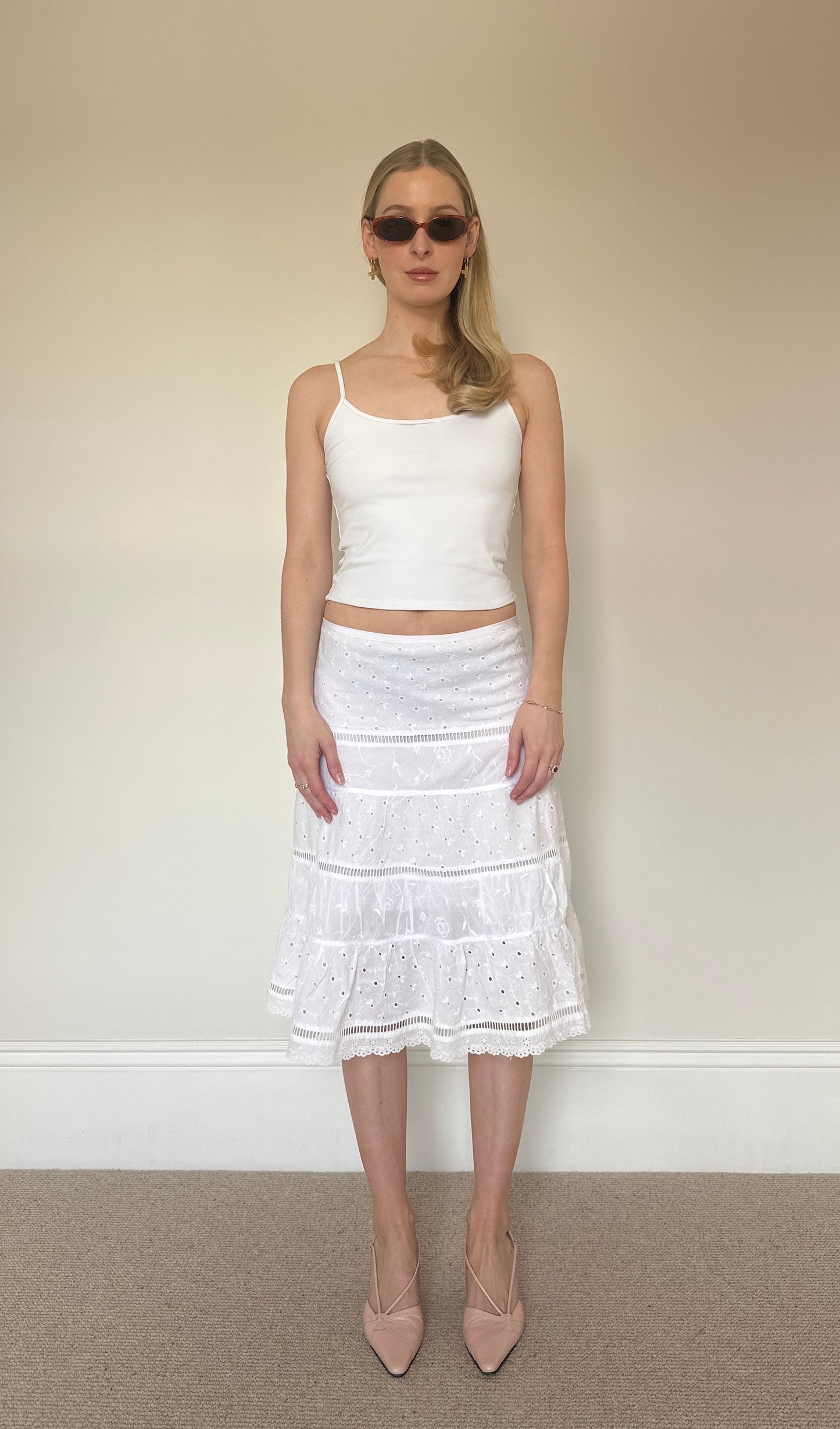 Vintage broidery anglaise skirt