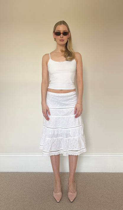 Vintage broidery anglaise skirt