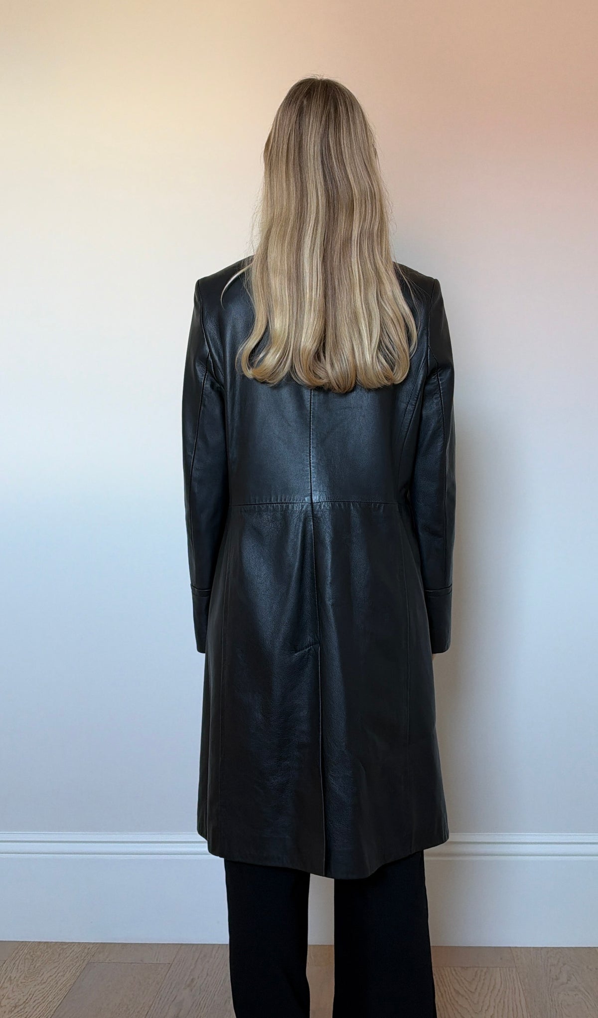 Vintage leather asymmetrical jacket