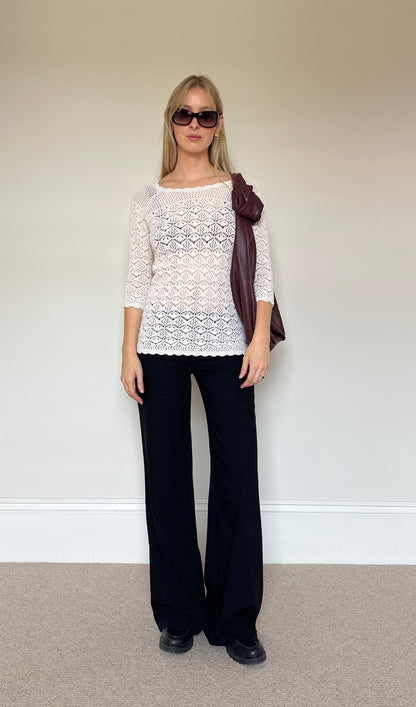 Vintage pointelle Knit Jumper