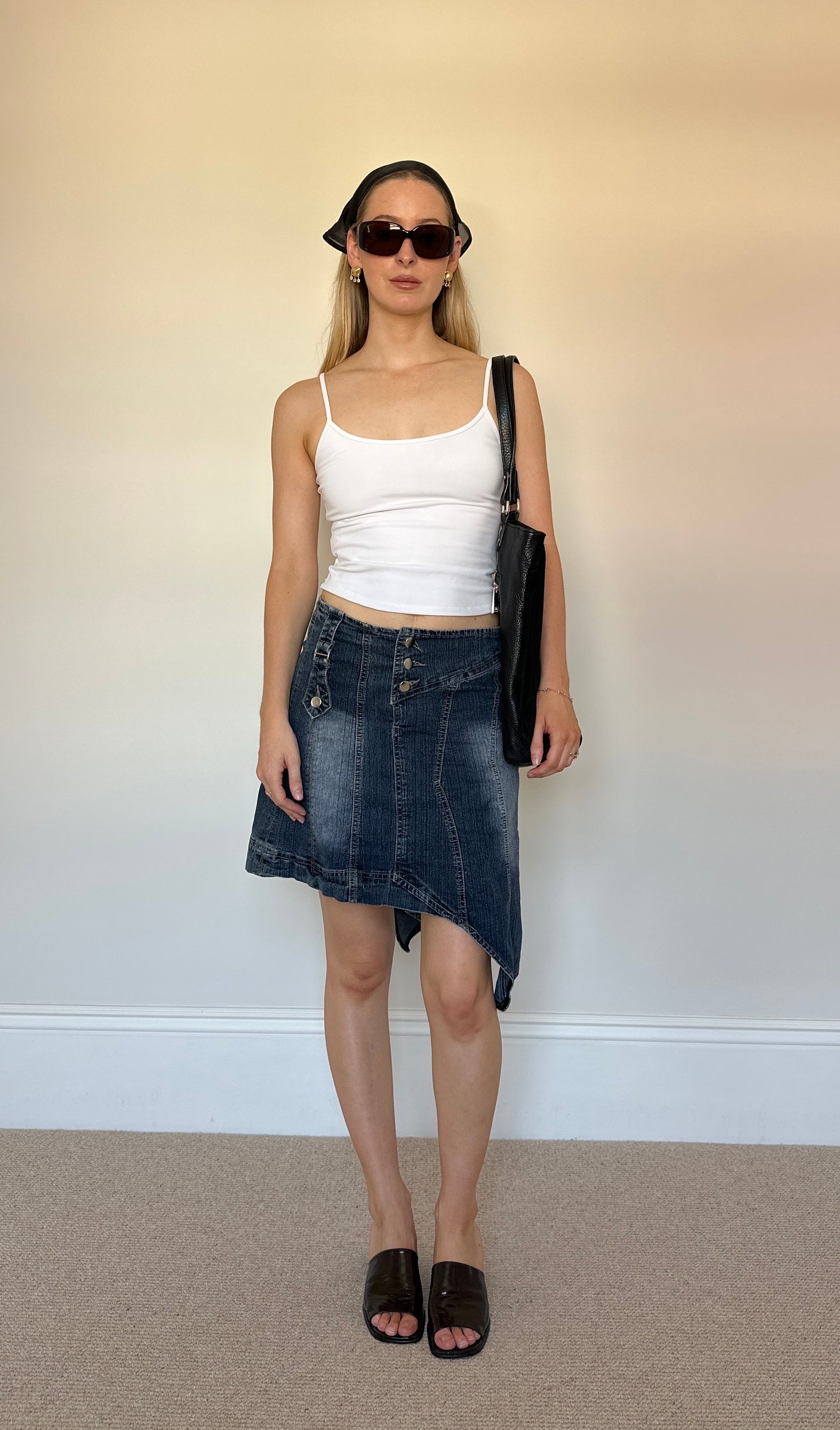 Vintage Denim Asymmetrical Skirt