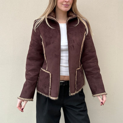 Faux suede brown jacket