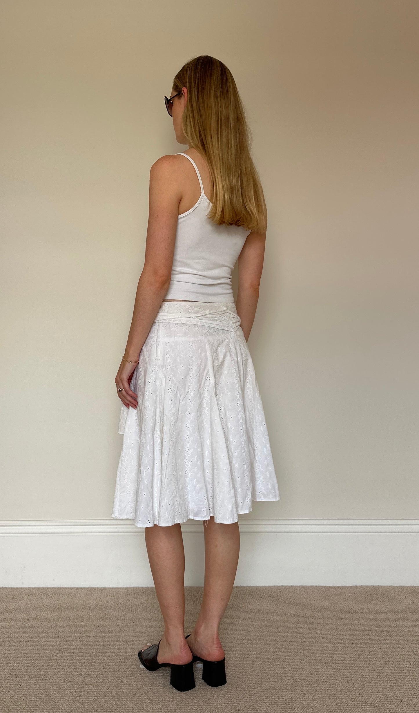Vintage white broderie anglaise skirt