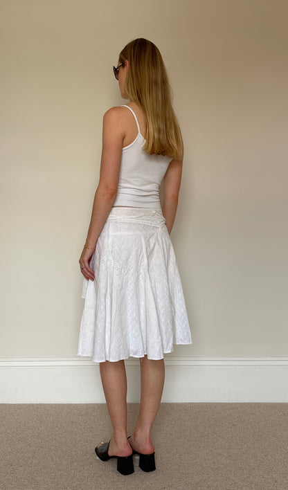 Vintage white broderie anglaise skirt