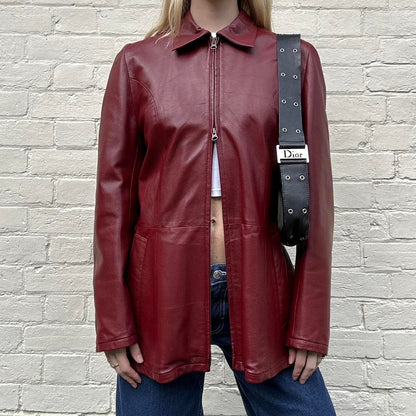 Vintage burgundy leather jacket