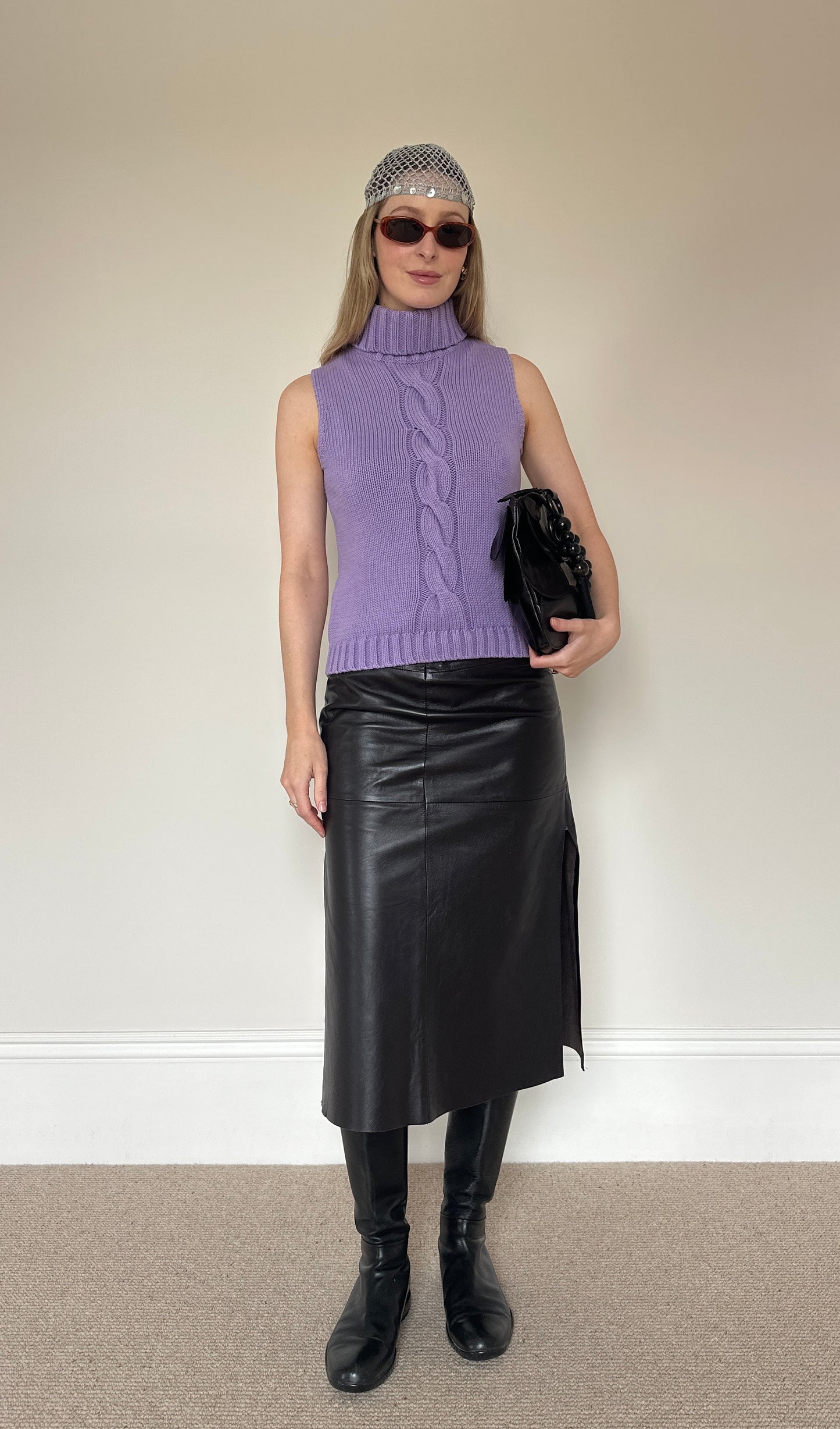 Vintage purple roll neck jumper
