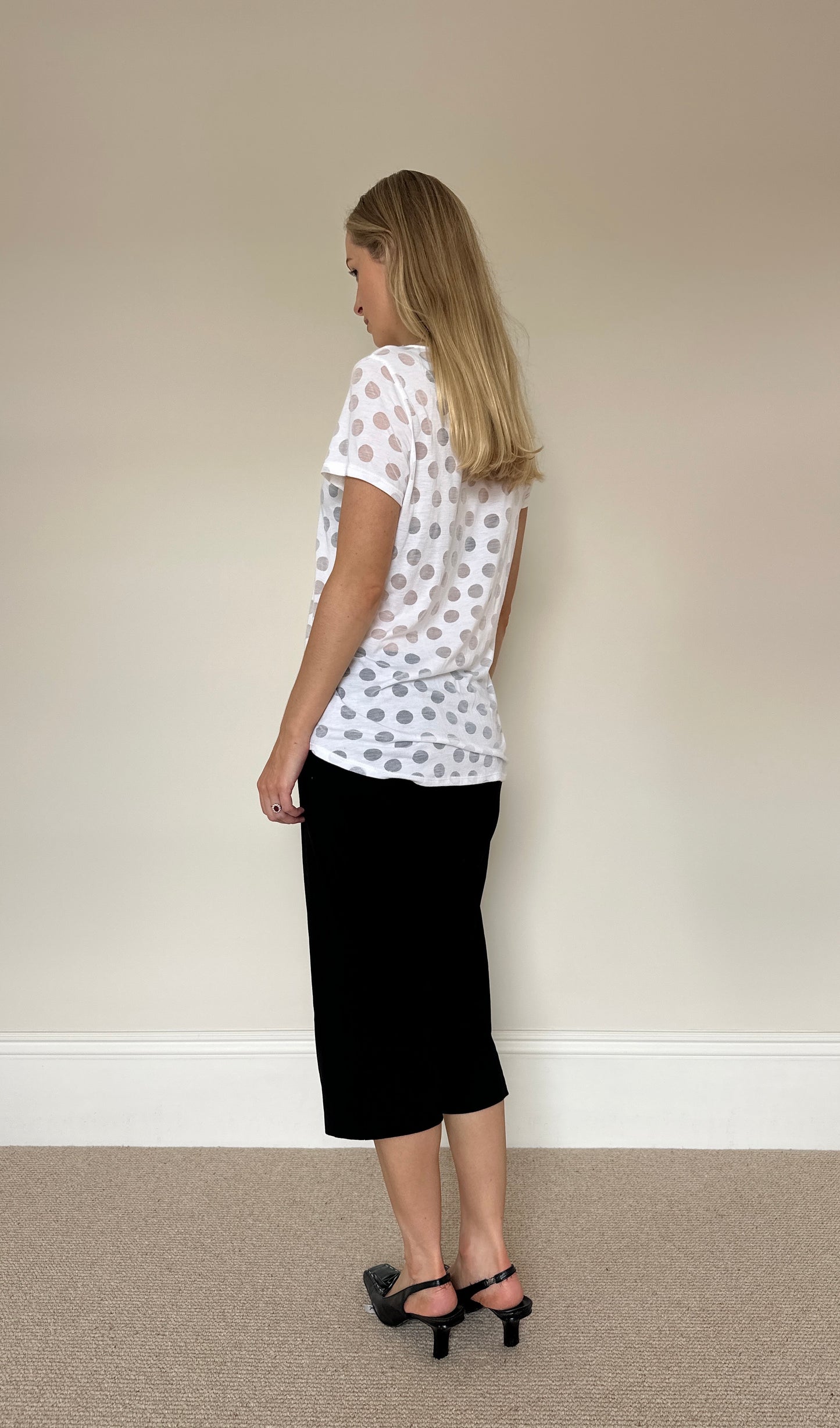 Vintage Polka dot Semi-Sheer T-shirt