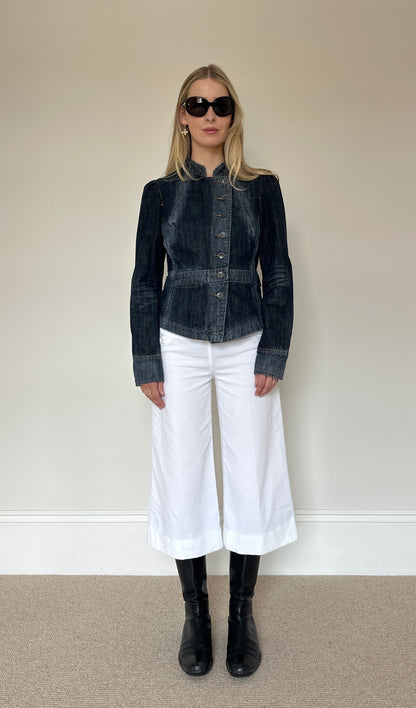 Vintage denim asymmetrical jacket