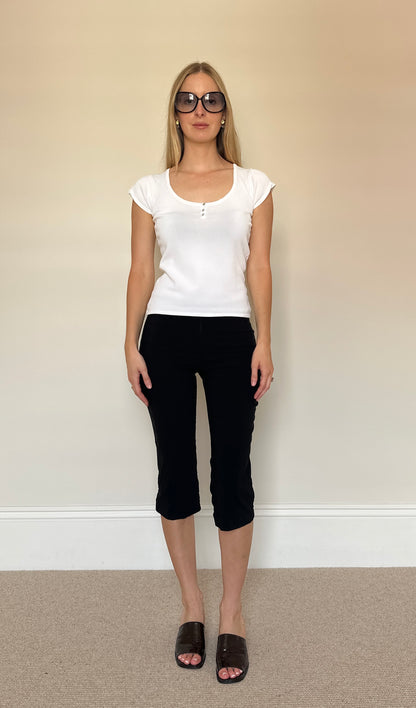 Vintage knit mother of pearl top