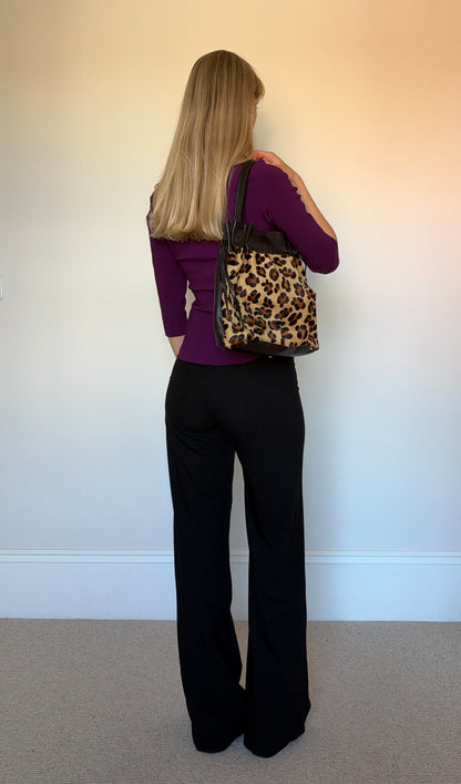 Vintage leopard skin leather bag