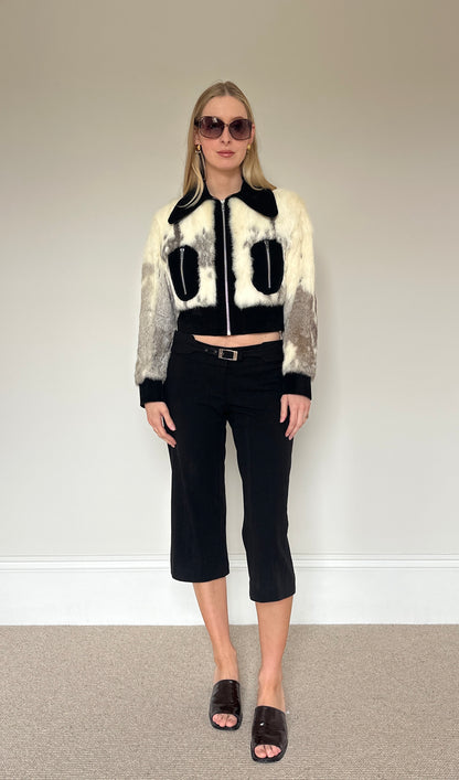 Vintage Fur & suede bomber jacket