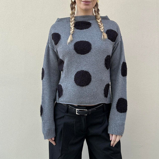 Vintage 00s boatneck polka dot jumper