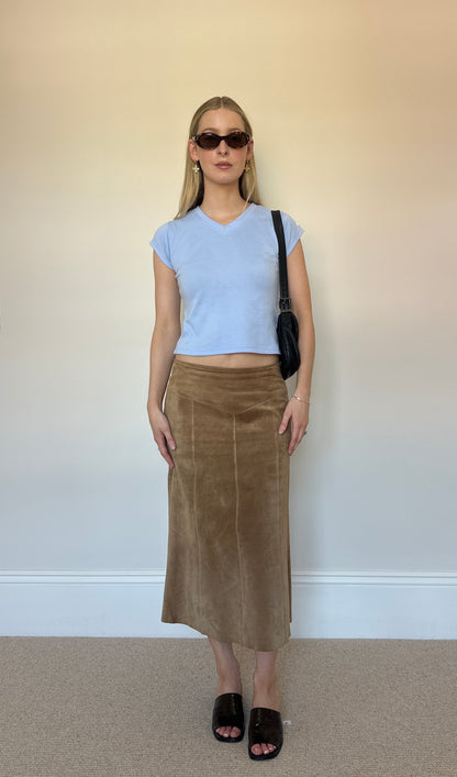Vintage real suede skirt