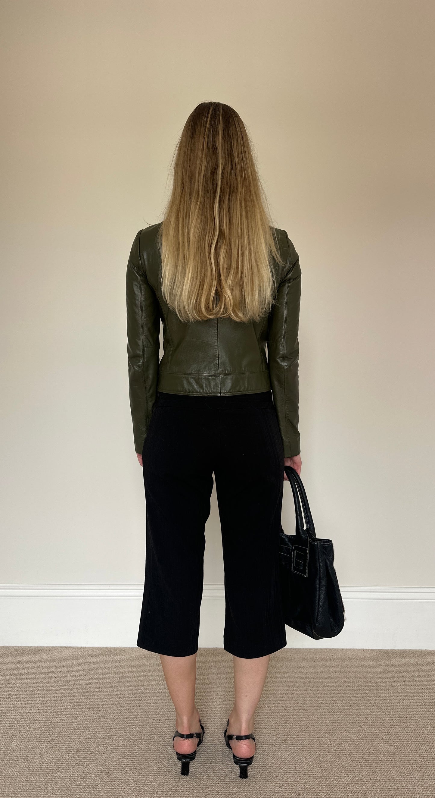 Vintage green leather jacket