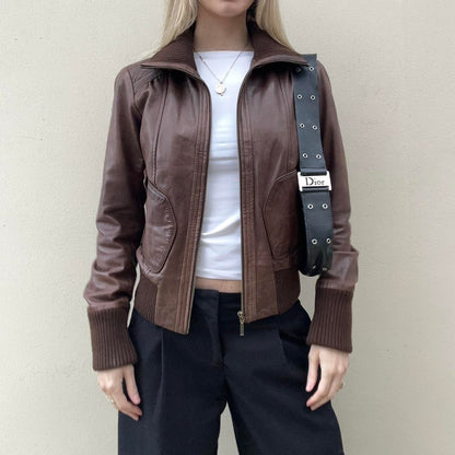 Vintage 00s brown bomber jacket